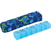 Carex Apex 7-Day Plastic Pill Organizer with Decorative/Designer Sleeve, Portable Medicine Box